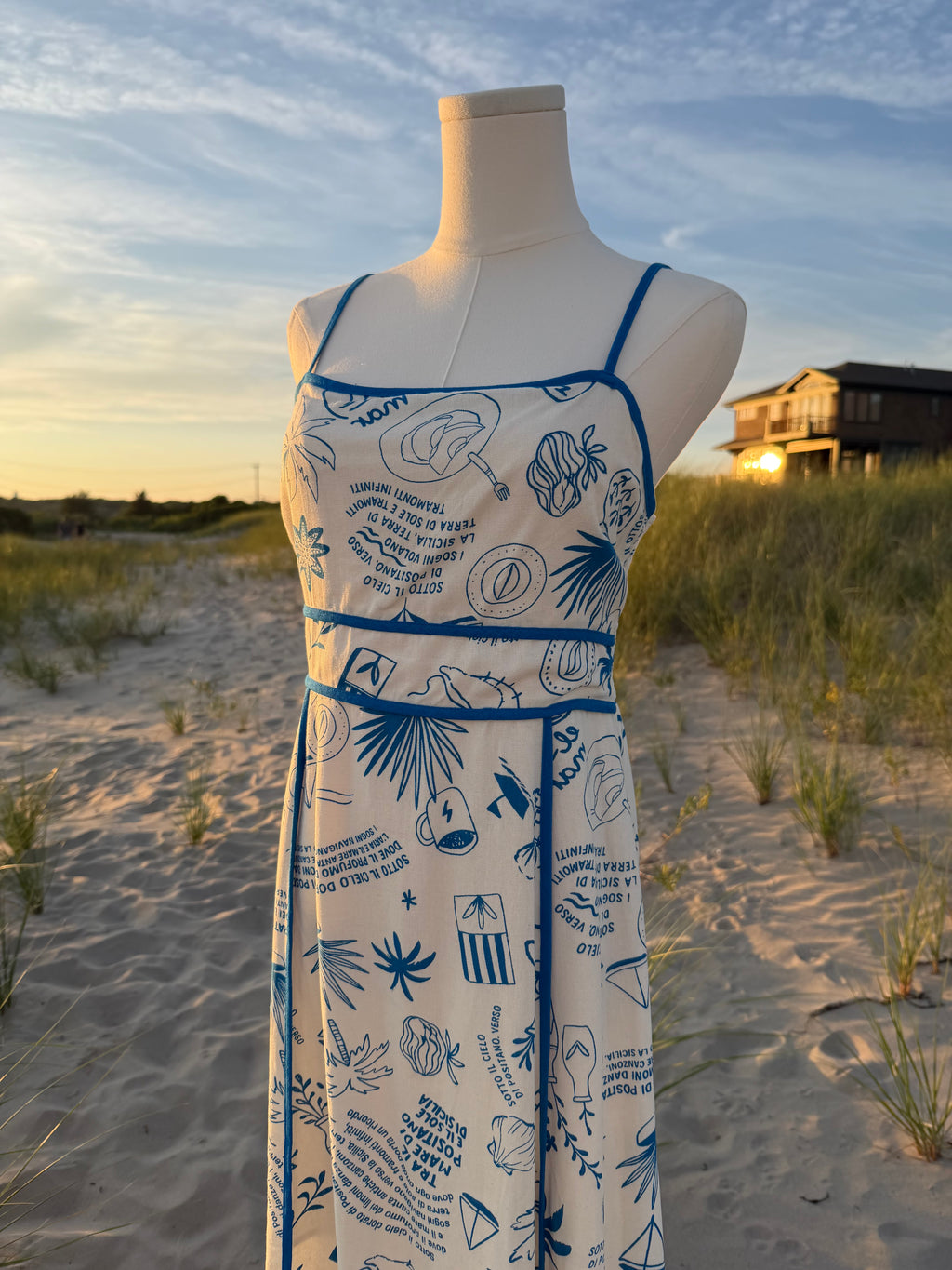 Positano Print  Maxi Dress