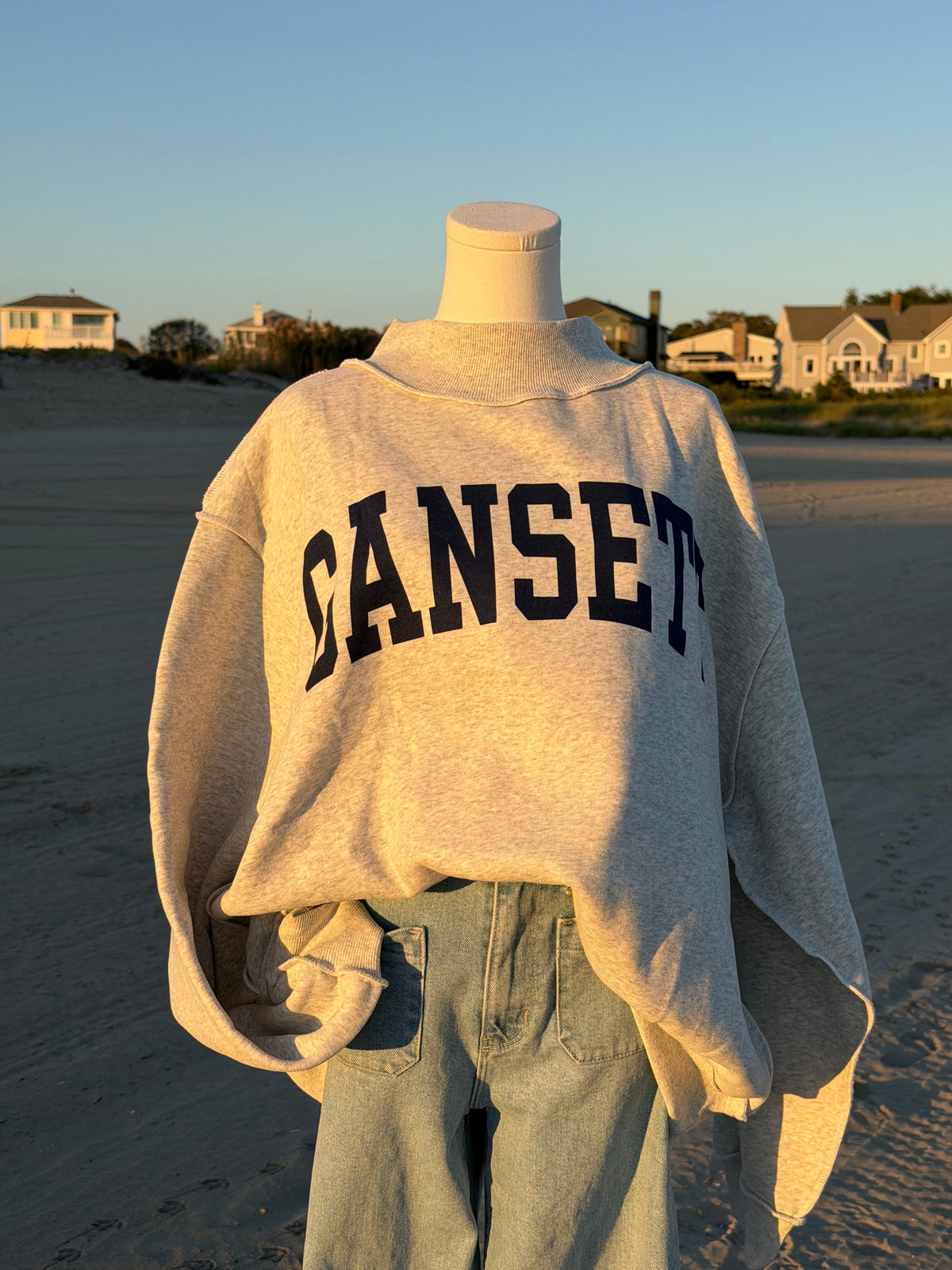 Grey Reversible Mock Neck