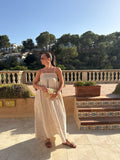 Embroidered Striped Maxi Dress
