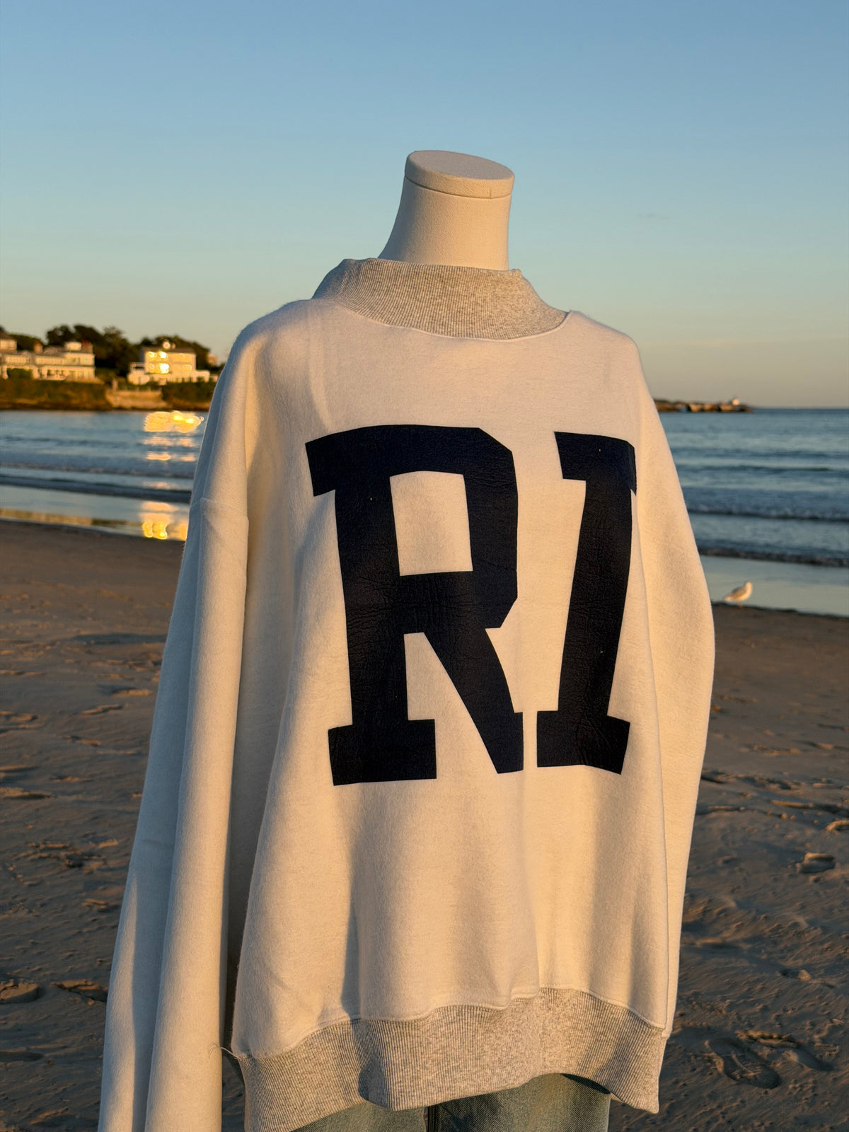 Grey Reversible Mock Neck