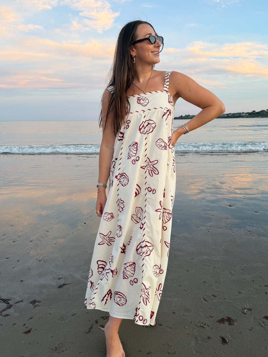 Seashell Sketch Midi Dress