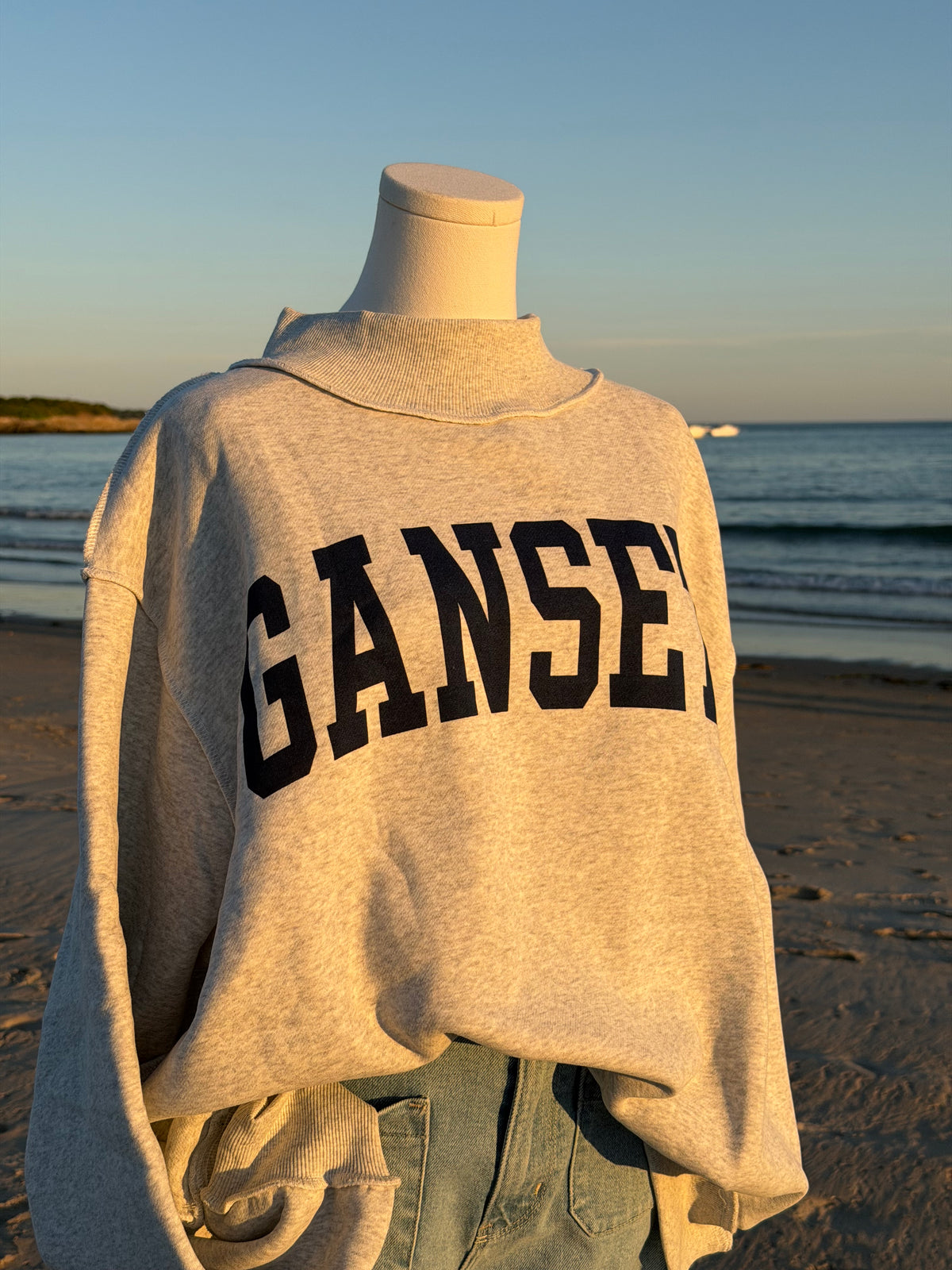 Grey Reversible Mock Neck