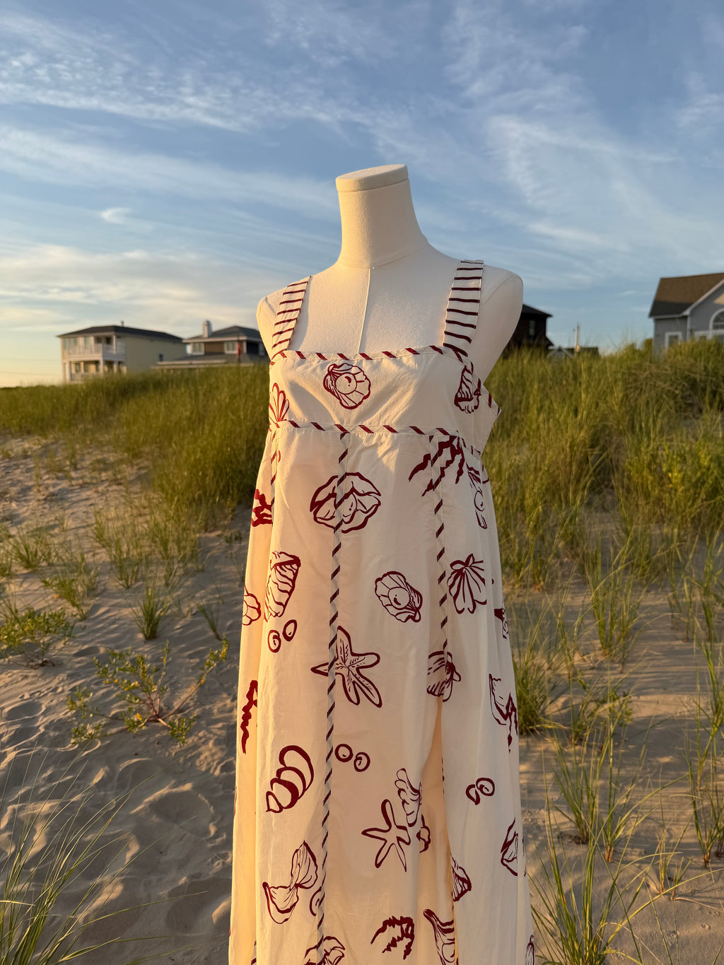 Seashell Sketch Midi Dress