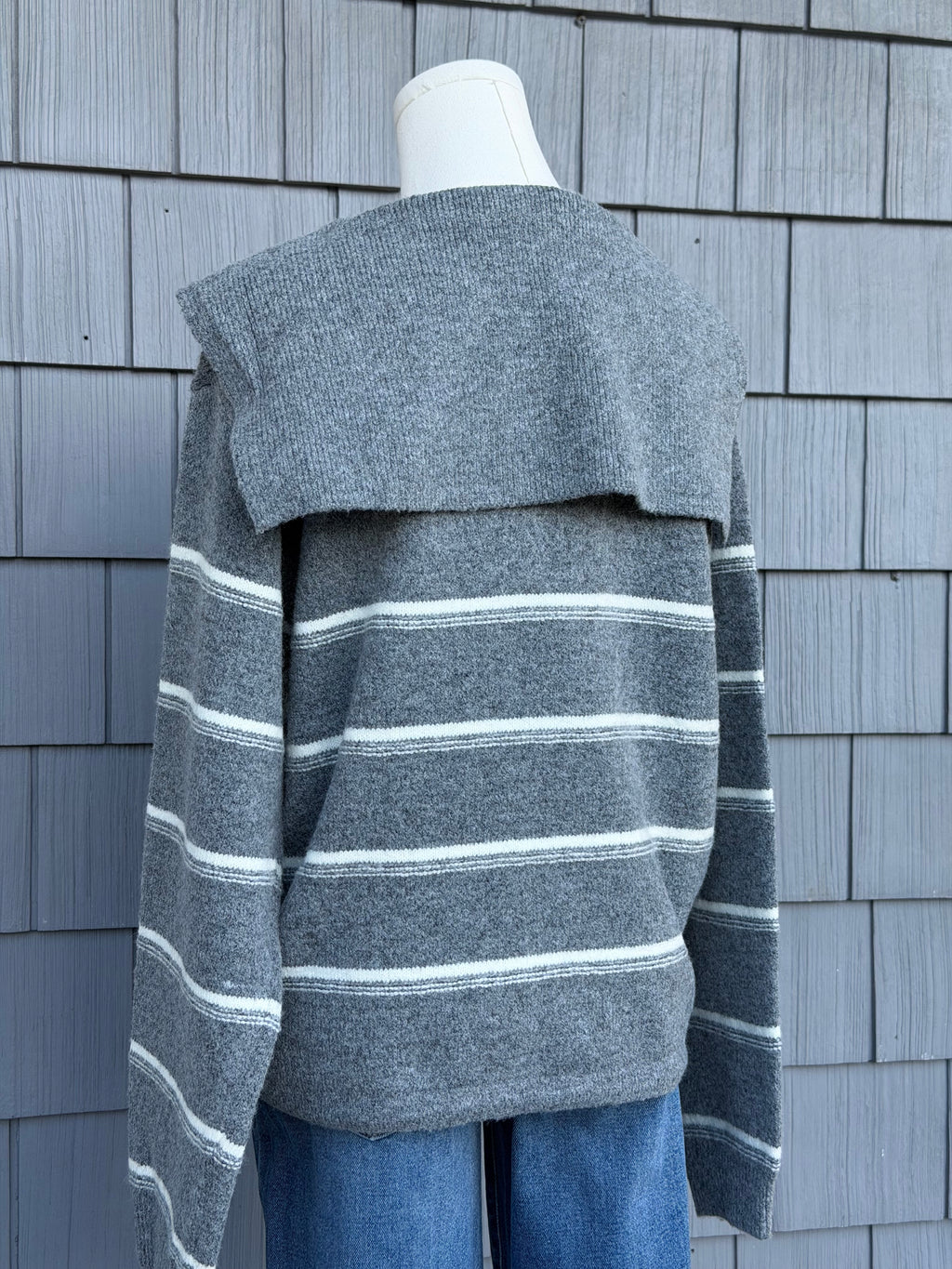 Big Collar Half Zip Sweater