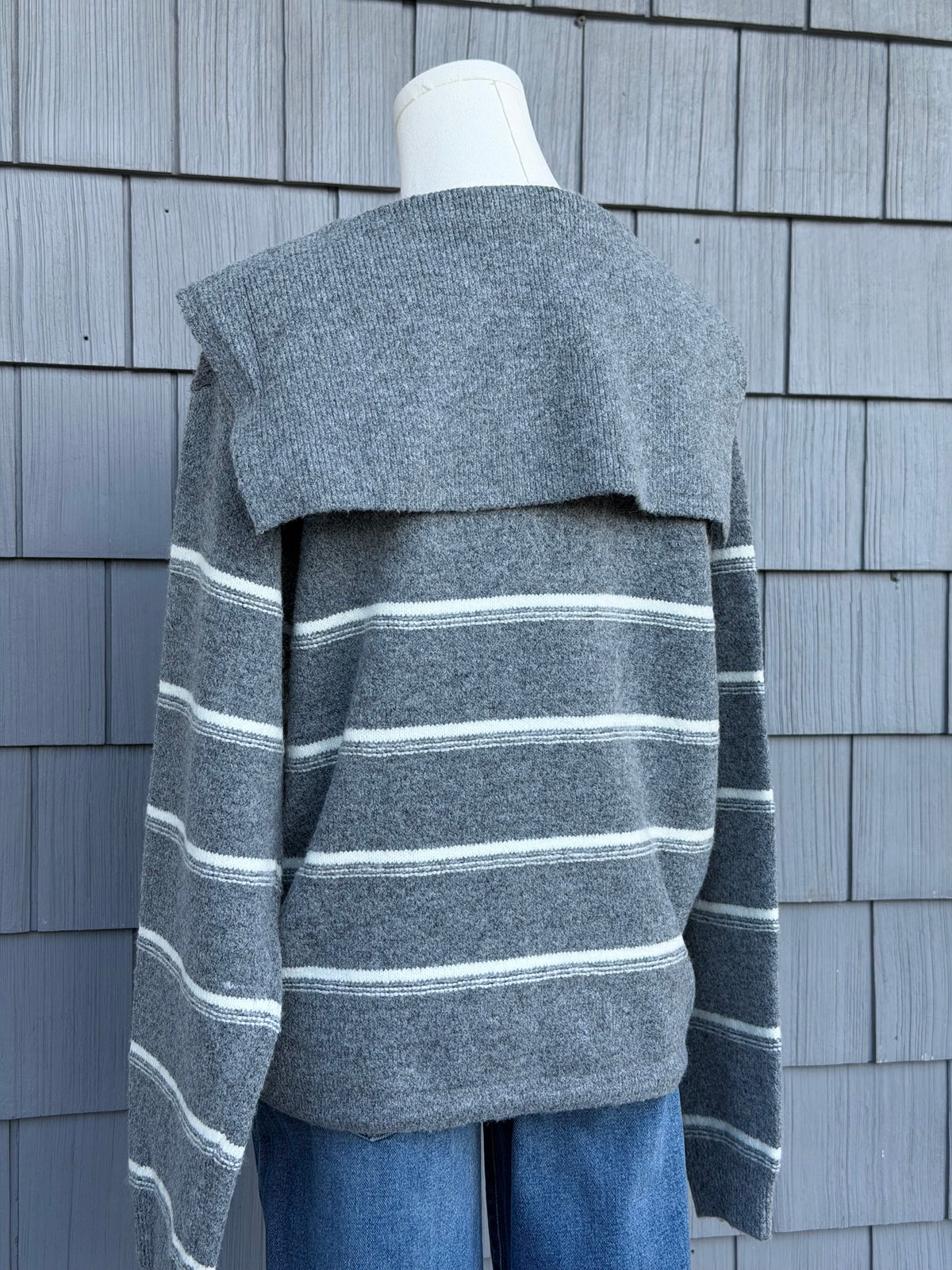 Big Collar Half Zip Sweater