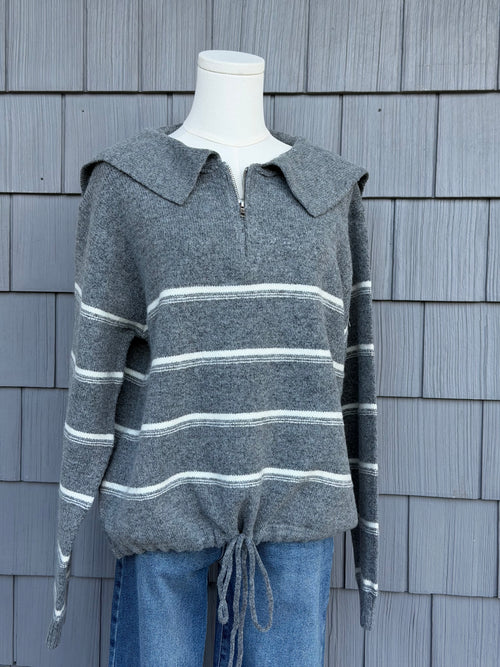 Big Collar Half Zip Sweater