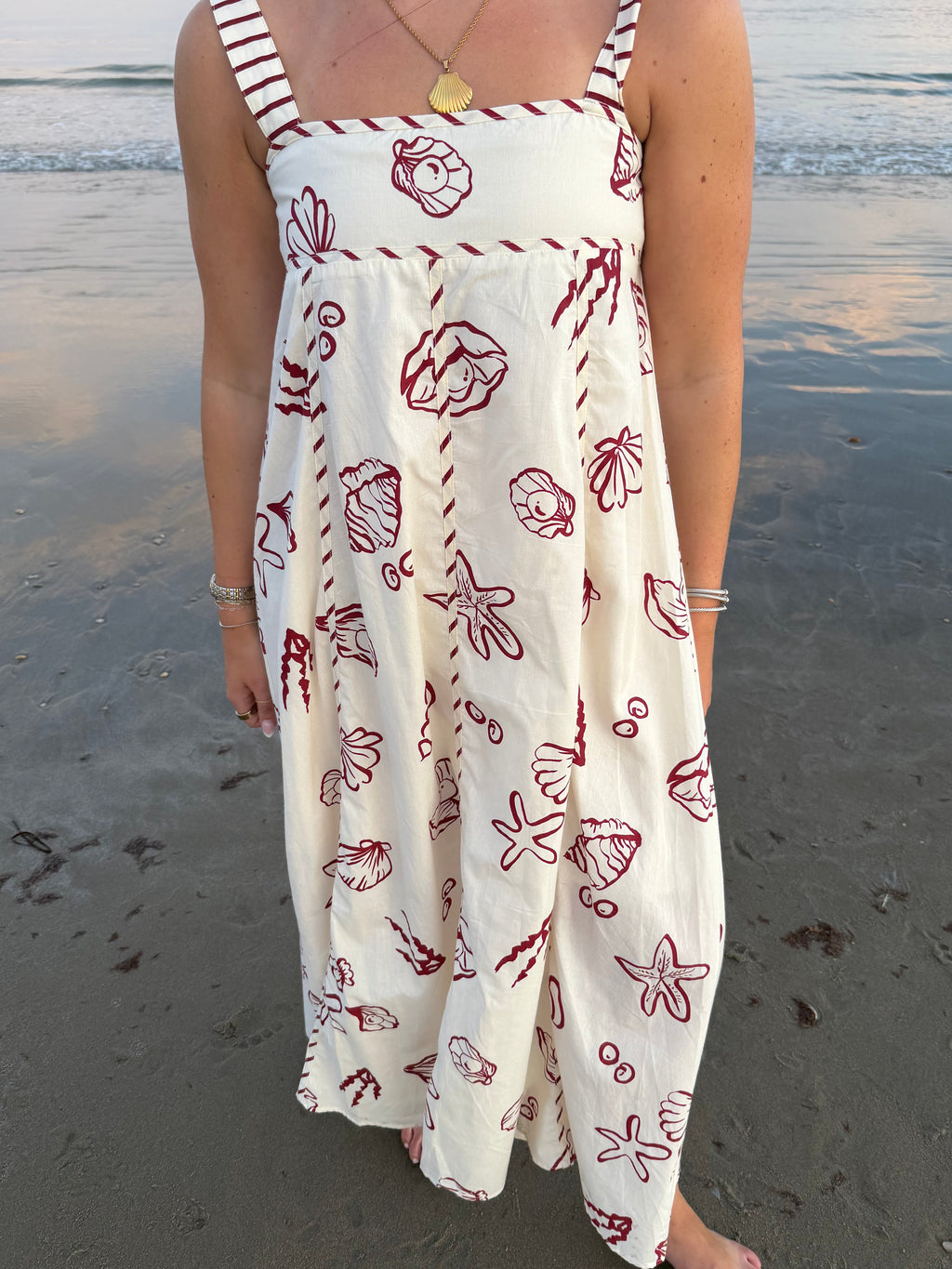 Seashell Sketch Midi Dress