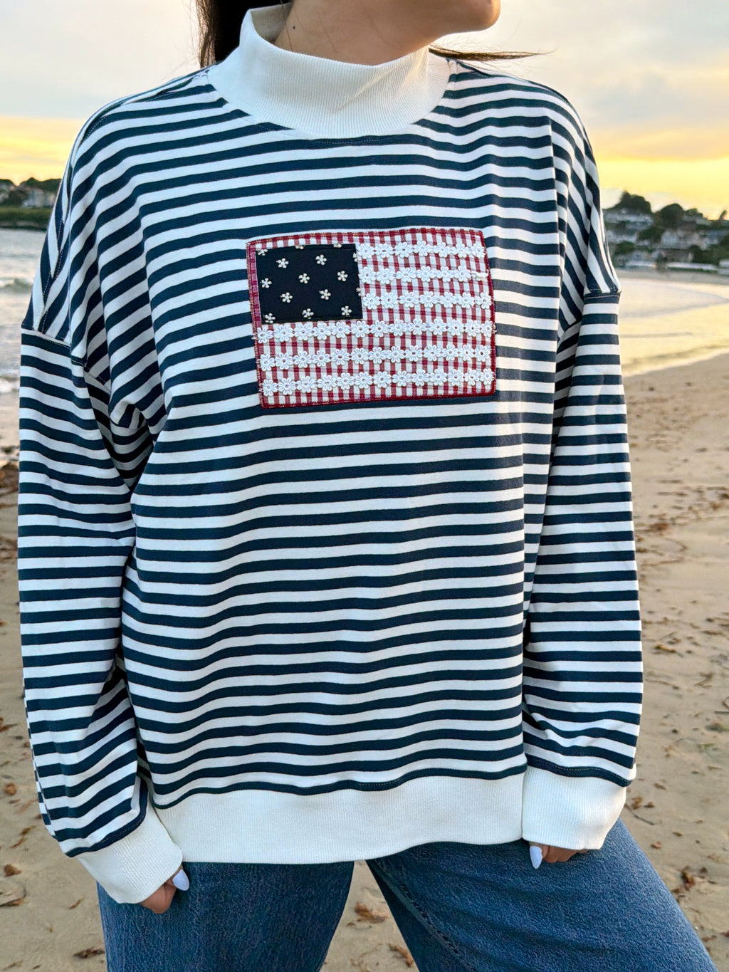 Stars & Stripes Mock Neck