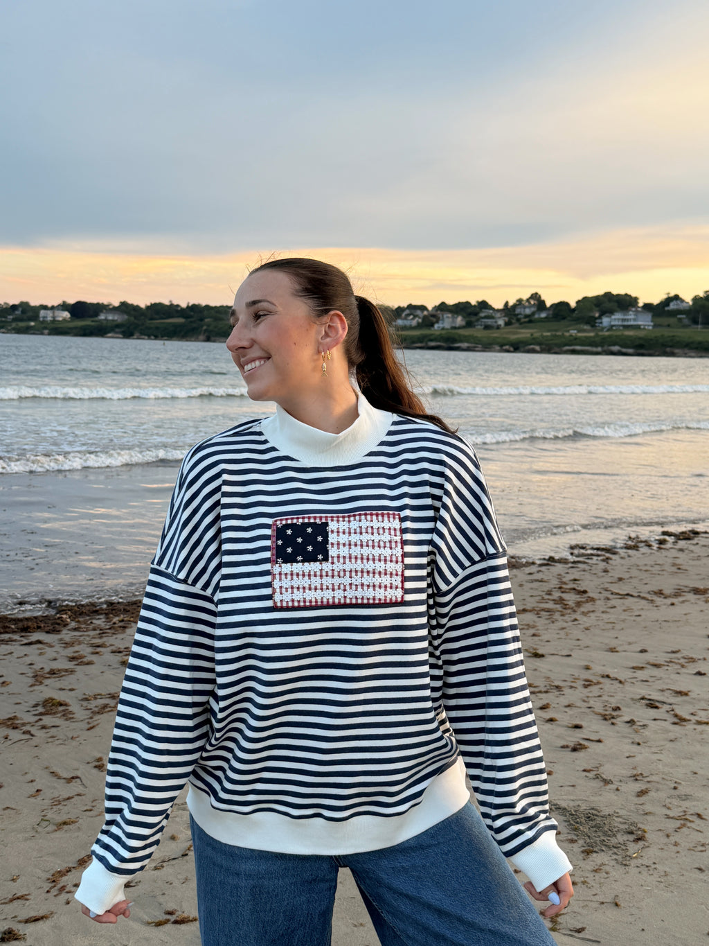 Stars & Stripes Mock Neck