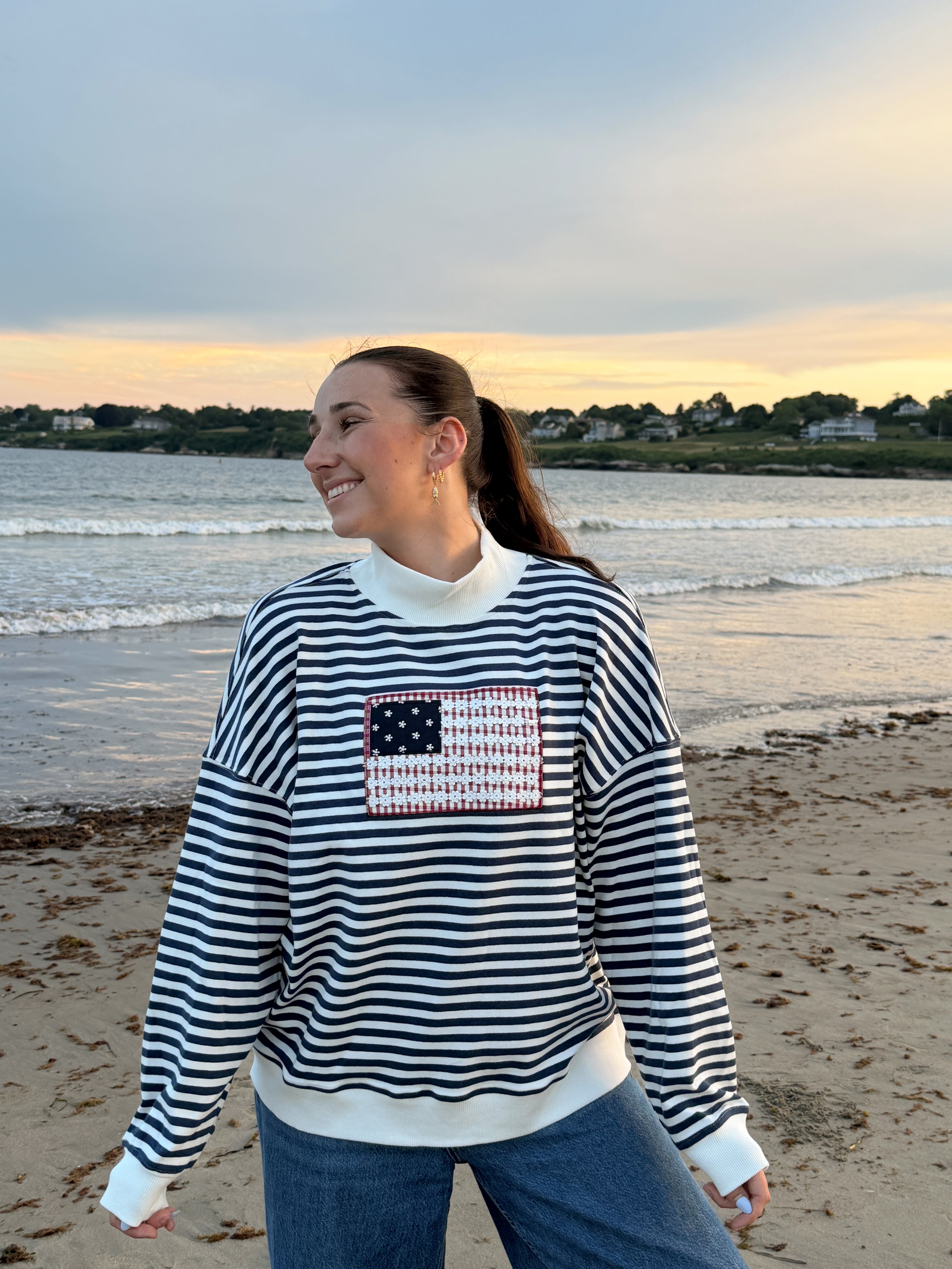Stars & Stripes Mock Neck