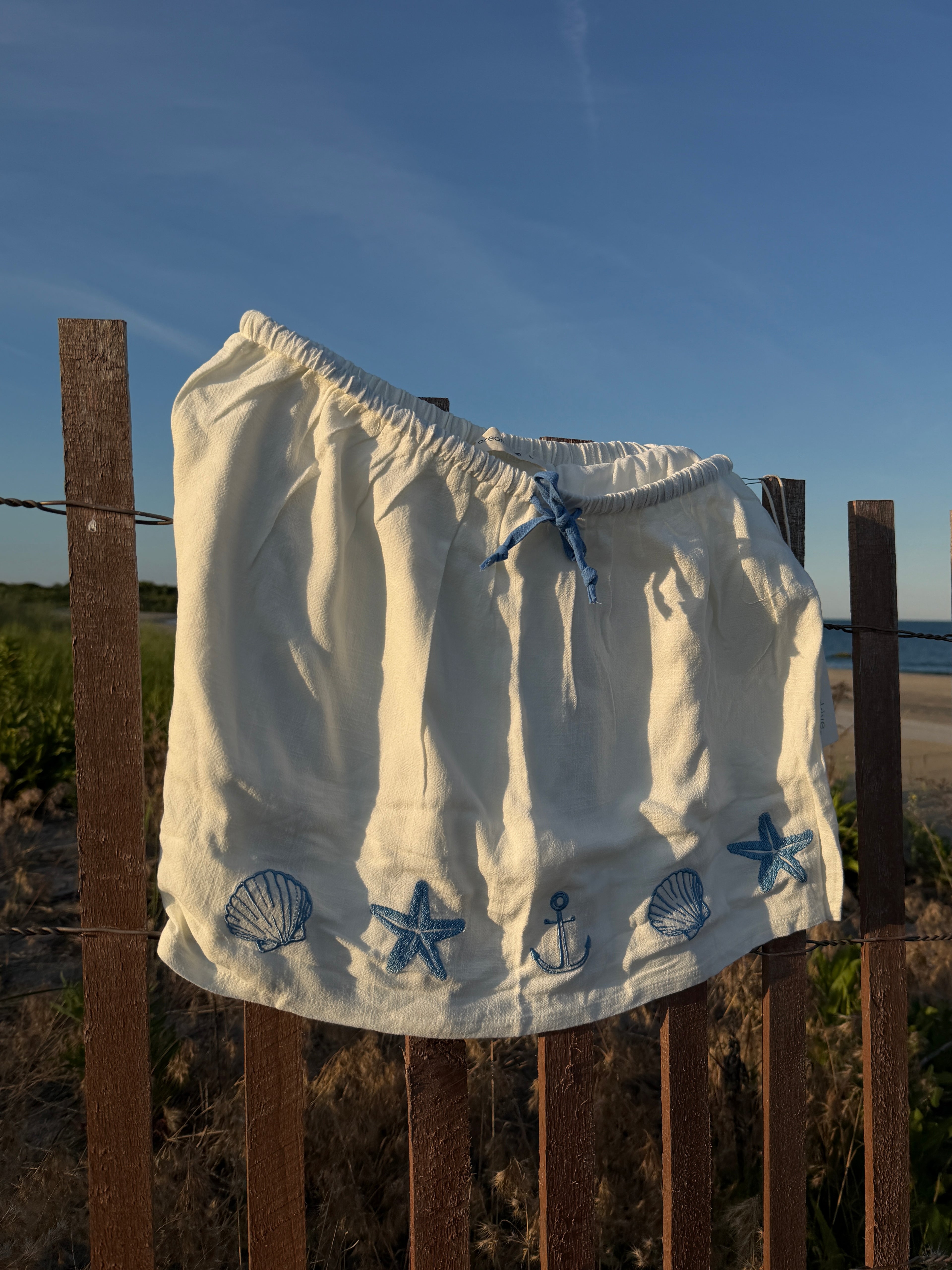 Shell Embroidered Skort