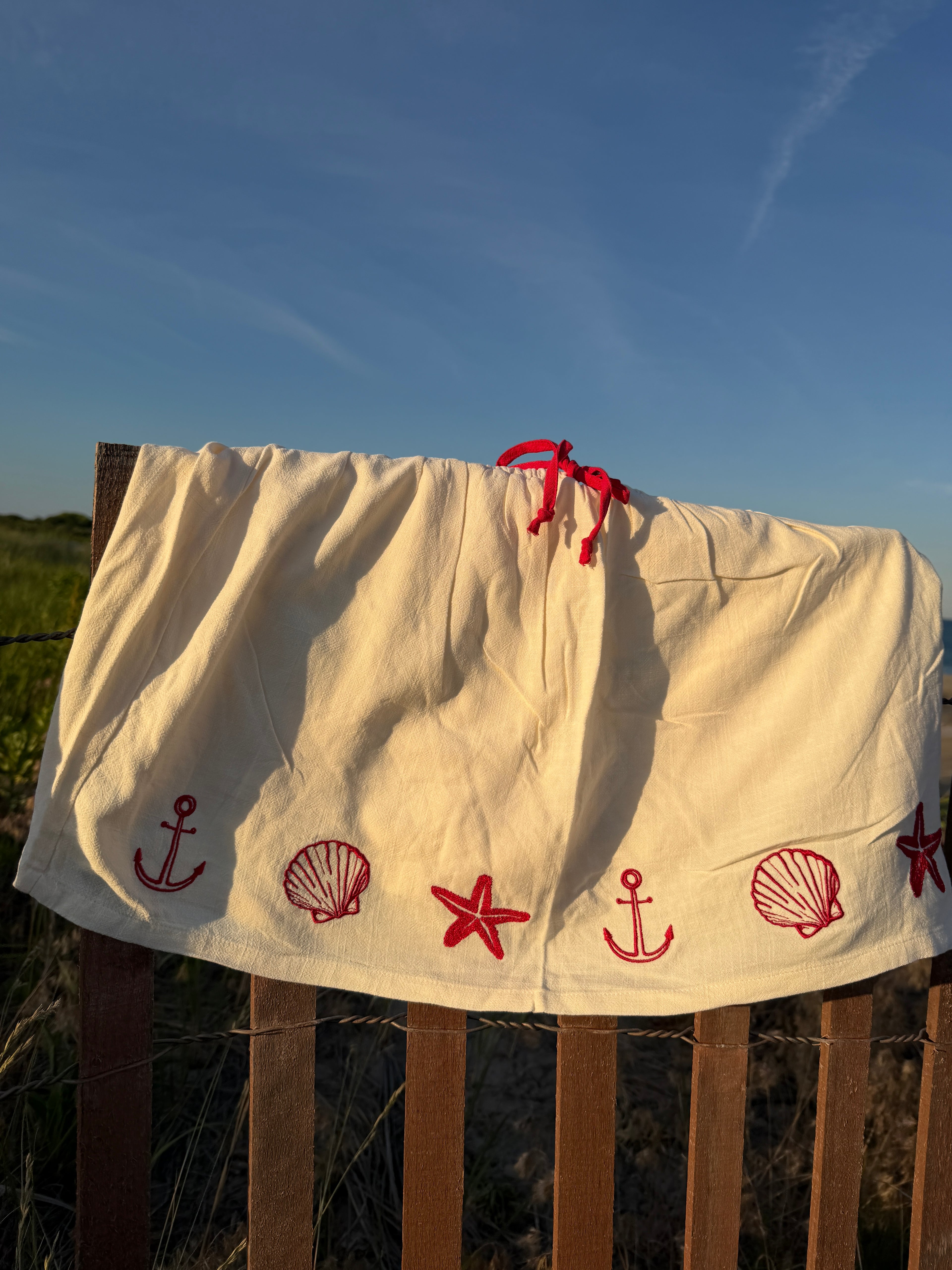 Shell Embroidered Skort