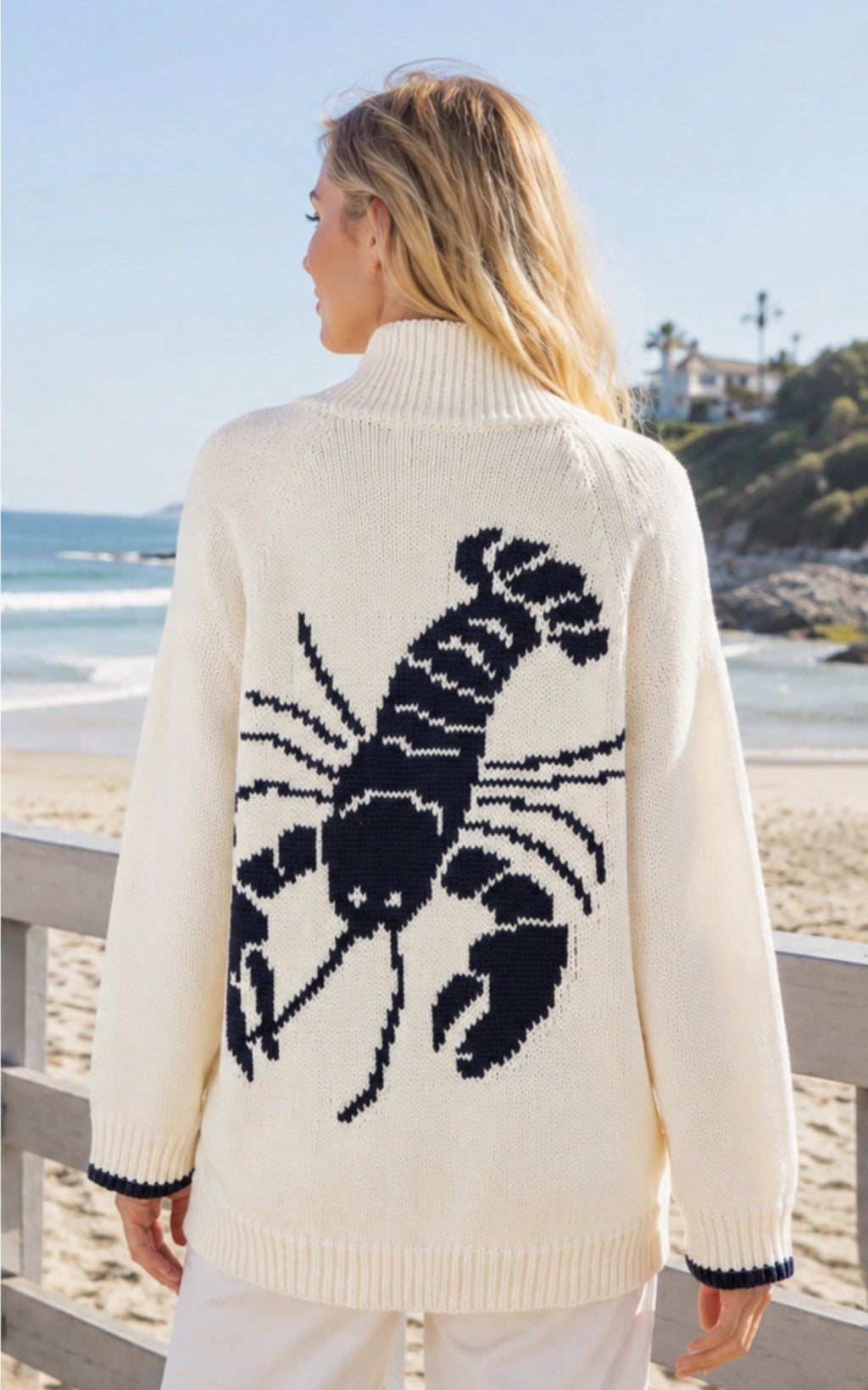 Cream Lobster Cardigan