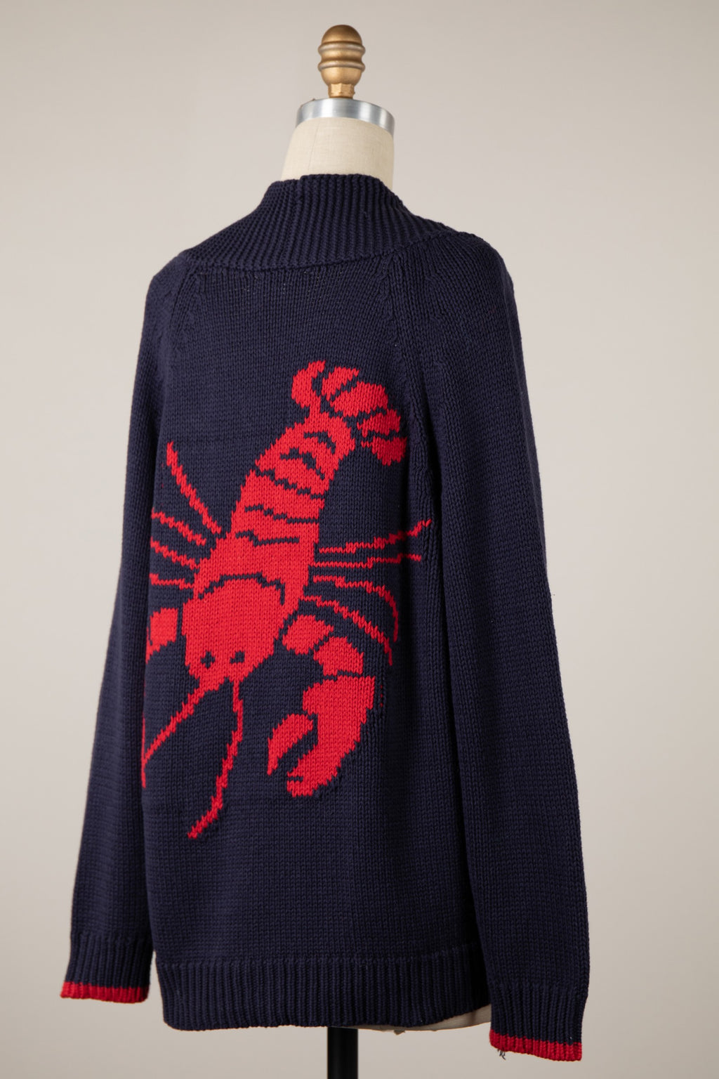 Navy Lobster Cardigan