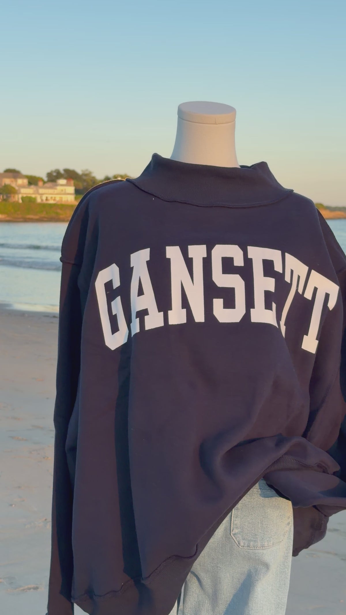 Navy Reversible Mock Neck