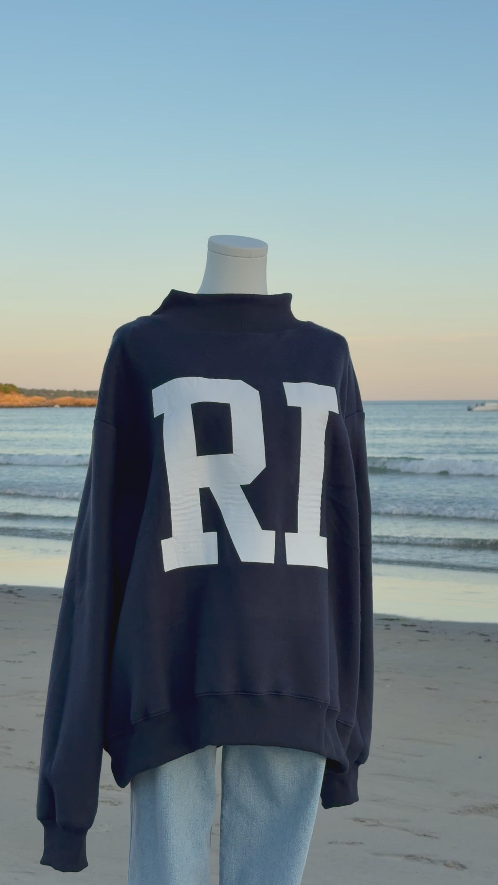 Navy Reversible Mock Neck